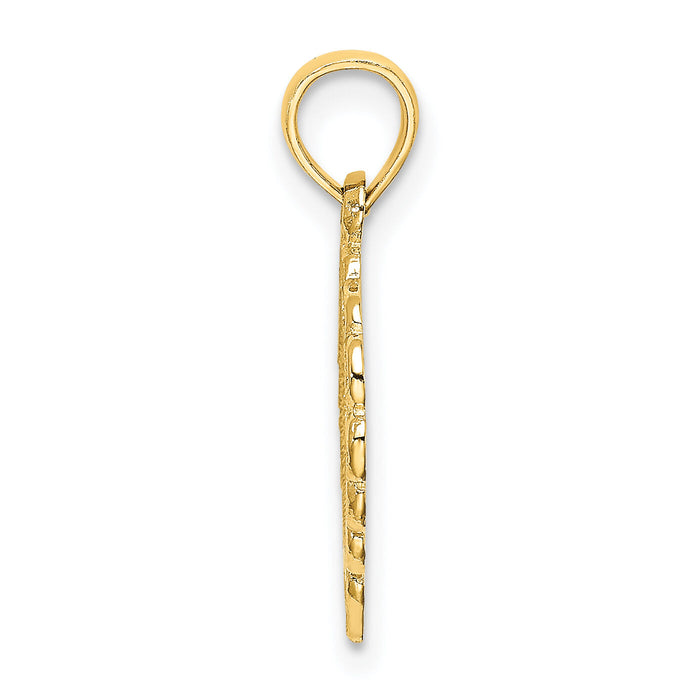14K Heart w/ Lace Trim Charm-K7097