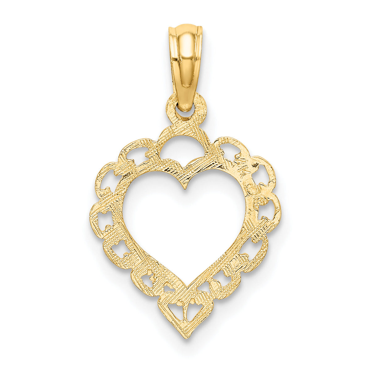 14K Heart w/ Lace Trim Charm-K7097