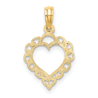 14K Heart w/ Lace Trim Charm-K7097