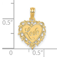 14K Love In Heart Charm-K7098