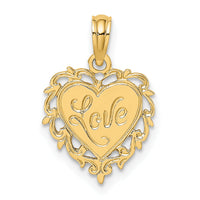 14K Love In Heart Charm-K7098