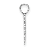 14K White Gold Heart w/ Lace Trim Charm-K7099W