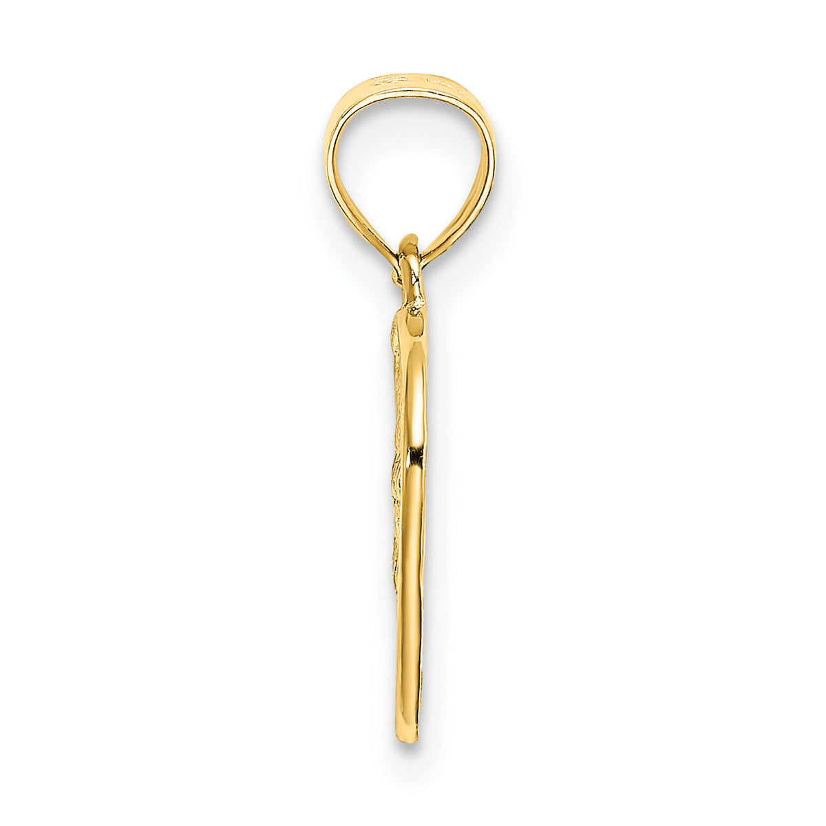 14K Cut-Out and Textured Woven Heart Charm-K7101