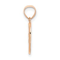 14K Rose Polished Cut-Out and Textured Woven Heart Charm-K7101R