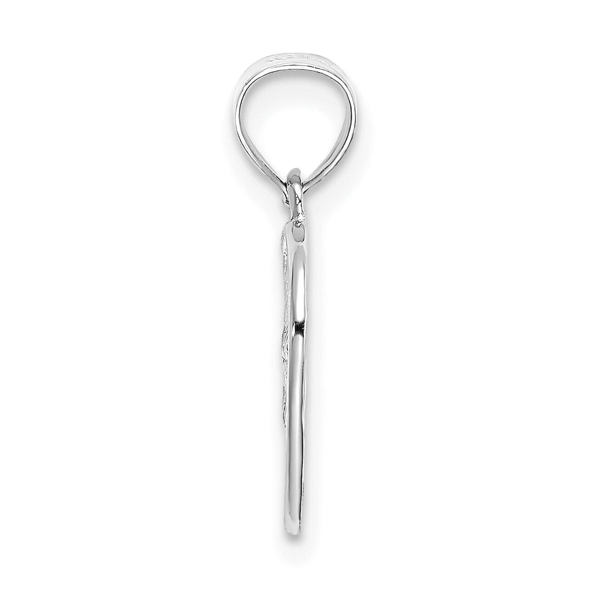 14K White Gold Cut-Out and Textured Woven Heart Charm-K7101W