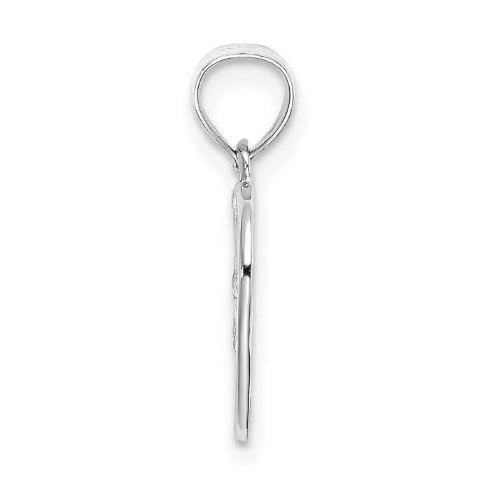 14K White Gold Cut-Out and Textured Woven Heart Charm-K7101W