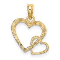 14K Flat Two Hearts Intertwined Charm-K7102