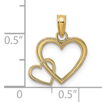 14K Flat Two Hearts Intertwined Charm-K7102