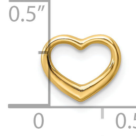 14K Polished Mini Floating Heart Slide-K7108