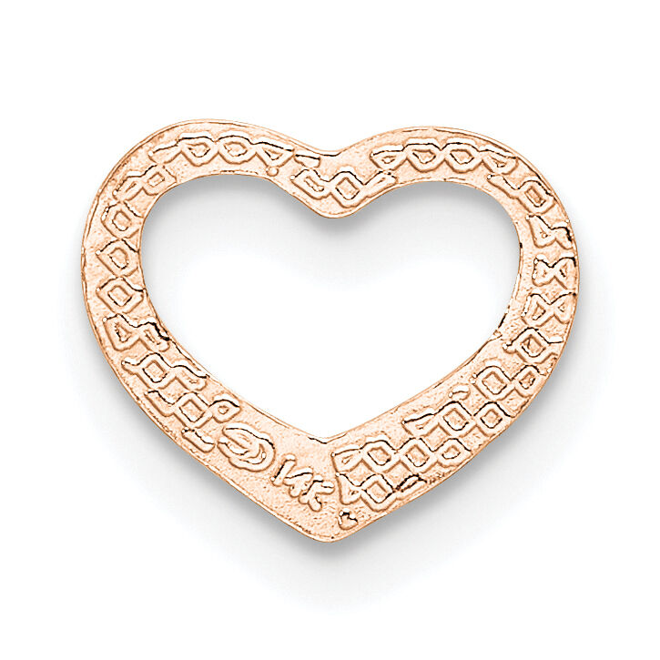14K Rose Polished Heart Chain Slide-K7108R