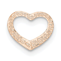 14K Rose Polished Heart Chain Slide-K7108R