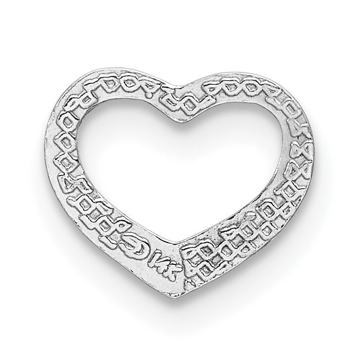 14K White Gold Mini Floating Heart Slide-K7108W