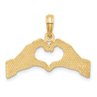 14K Hands Forming a Heart Charm-K7109