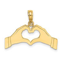 14K Hands Forming a Heart Charm-K7109