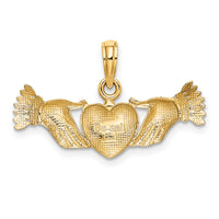 14K Hands Holding Heart Charm-K7110