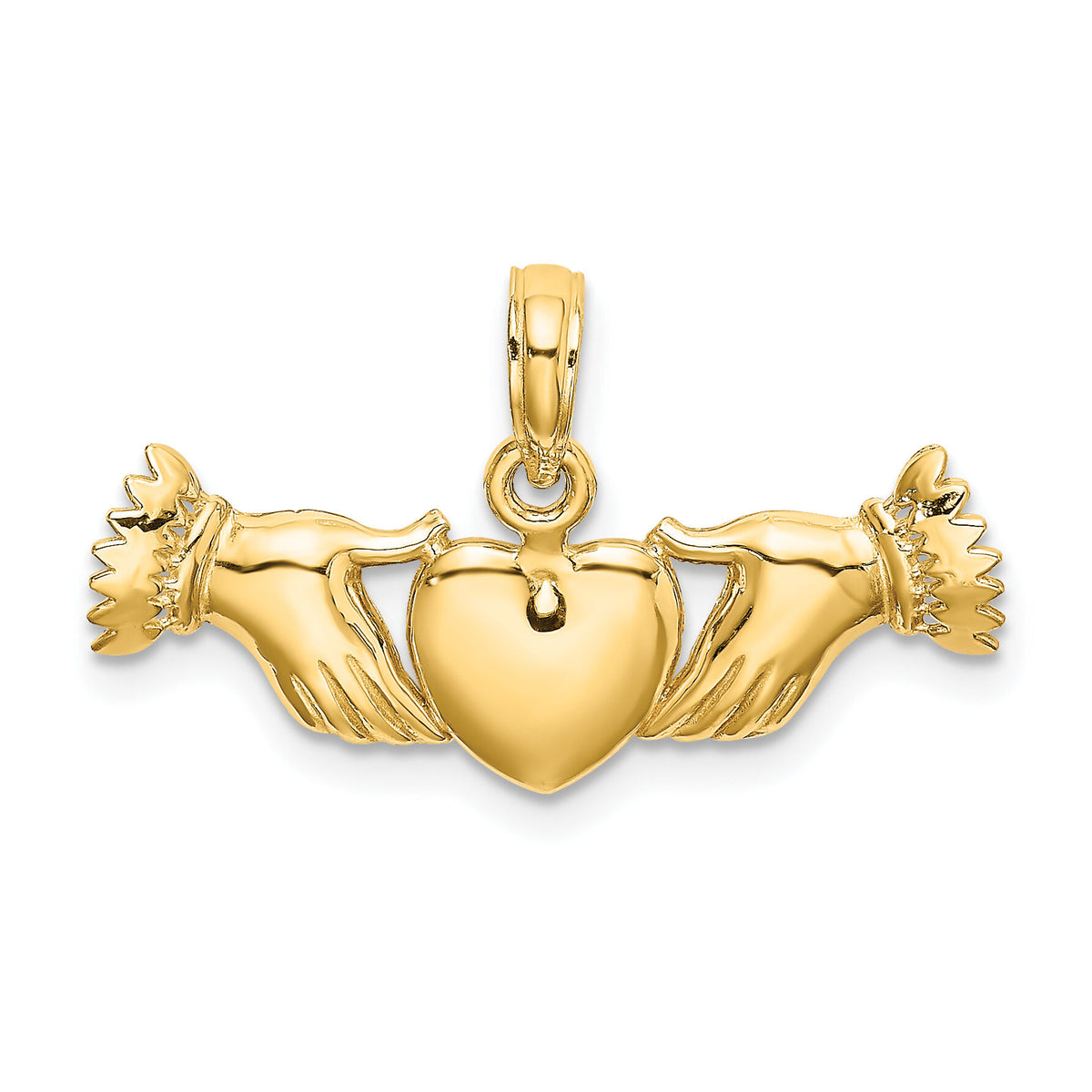 14K Hands Holding Heart Charm-K7110