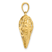 14K 3-D Diamond-cut Filigree Puffed Heart Charm-K7115