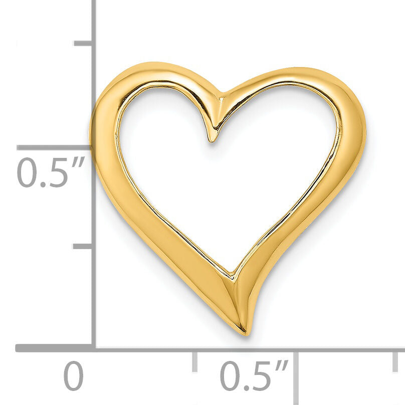 14K Large Floating Heart Slide-K7116