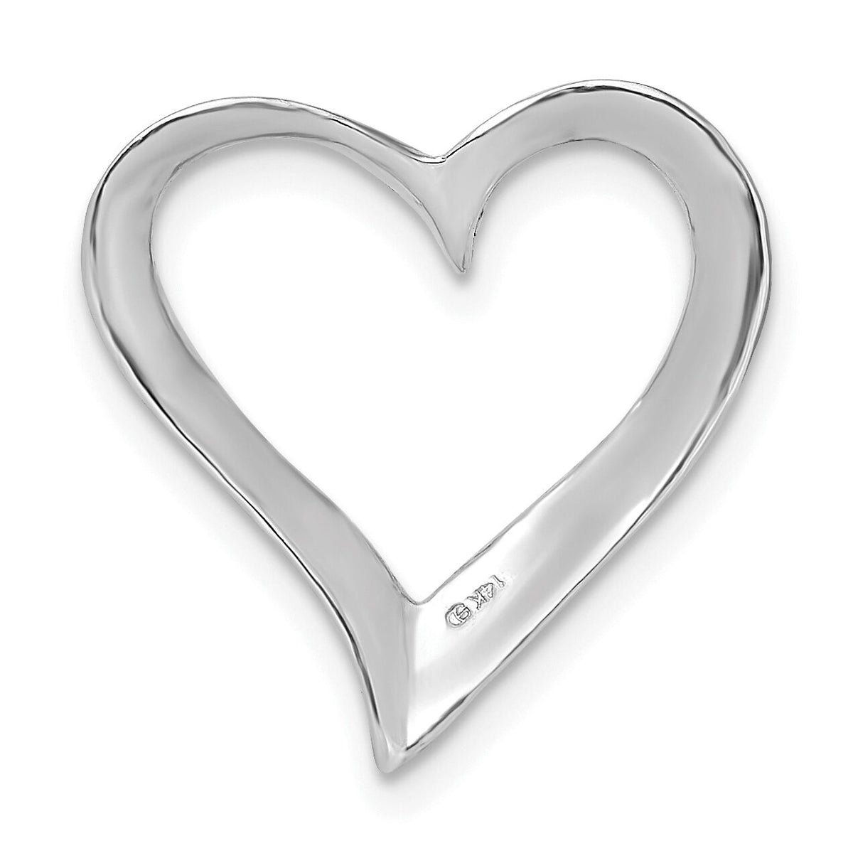 14K White Gold Large Floating Heart Slide-K7116W