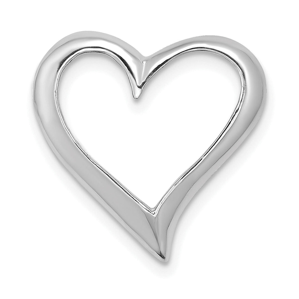 14K White Gold Large Floating Heart Slide-K7116W