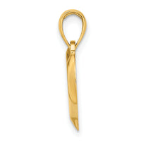 14K Polished Teardrop Heart Charm-K7117