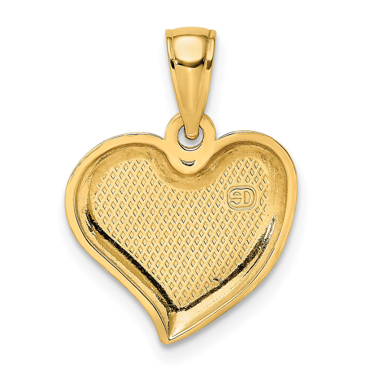 14K Polished Teardrop Heart Charm-K7117