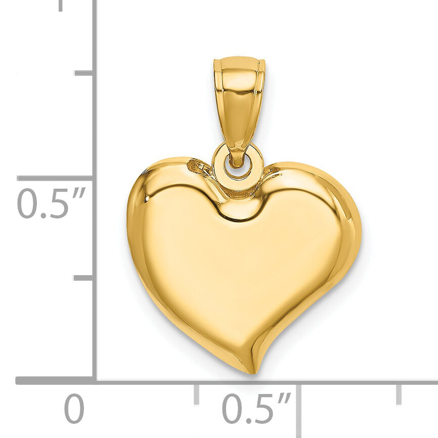 14K Polished Teardrop Heart Charm-K7117
