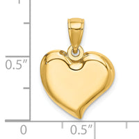 14K Polished Teardrop Heart Charm-K7117