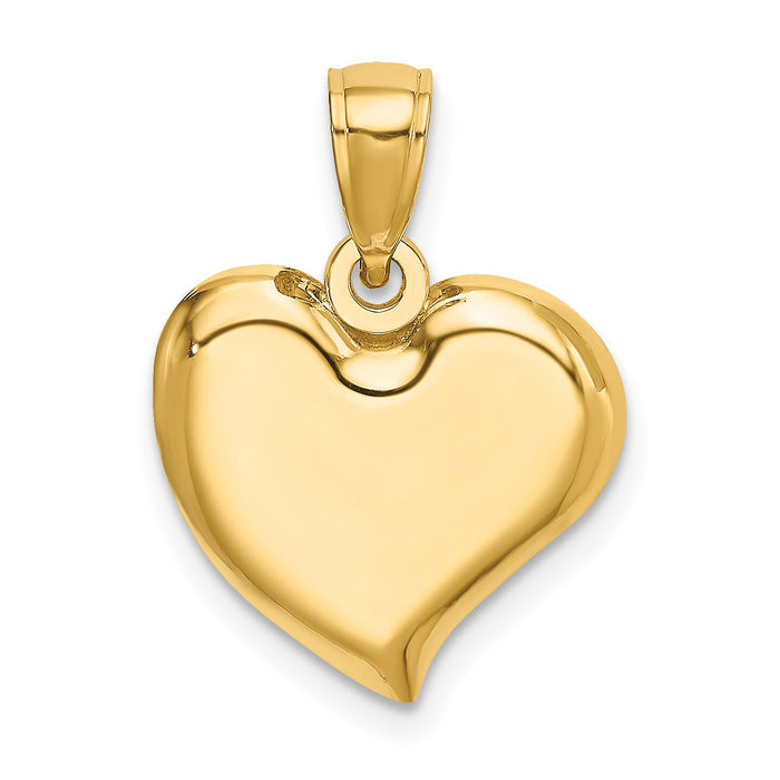 14K Polished Teardrop Heart Charm-K7117