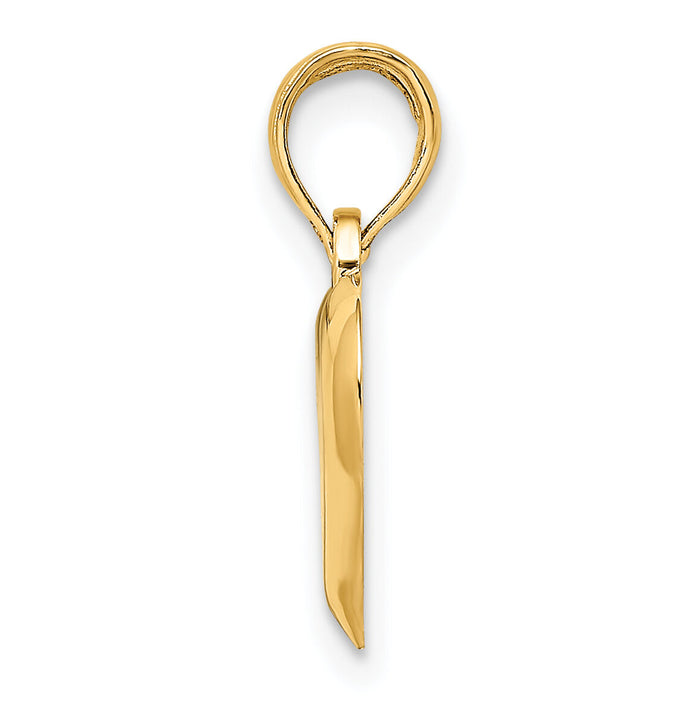 14K Polished Teardrop Heart Charm-K7118