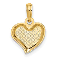 14K Polished Teardrop Heart Charm-K7118