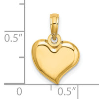 14K Polished Teardrop Heart Charm-K7118