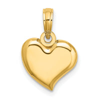 14K Polished Teardrop Heart Charm-K7118