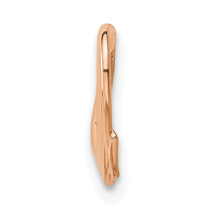 14K Rose Polished Heart Chain Slide-K7119R