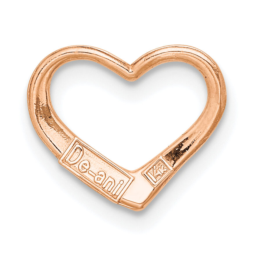 14K Rose Polished Heart Chain Slide-K7119R