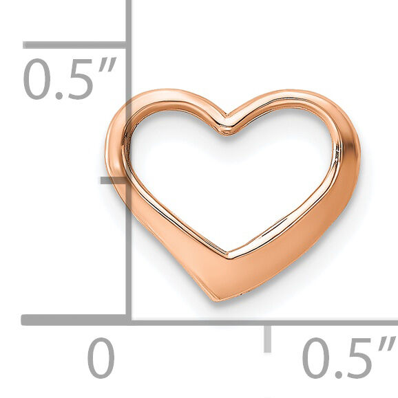 14K Rose Polished Heart Chain Slide-K7119R