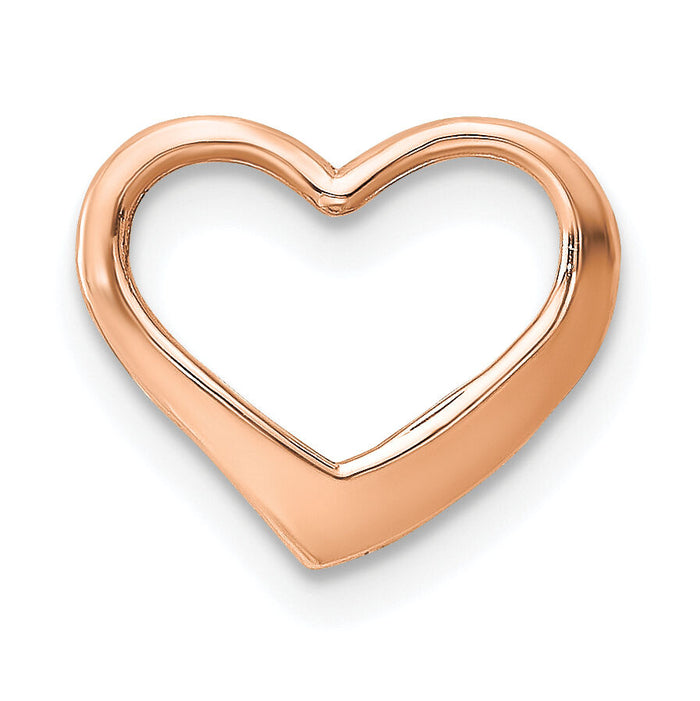 14K Rose Polished Heart Chain Slide-K7119R