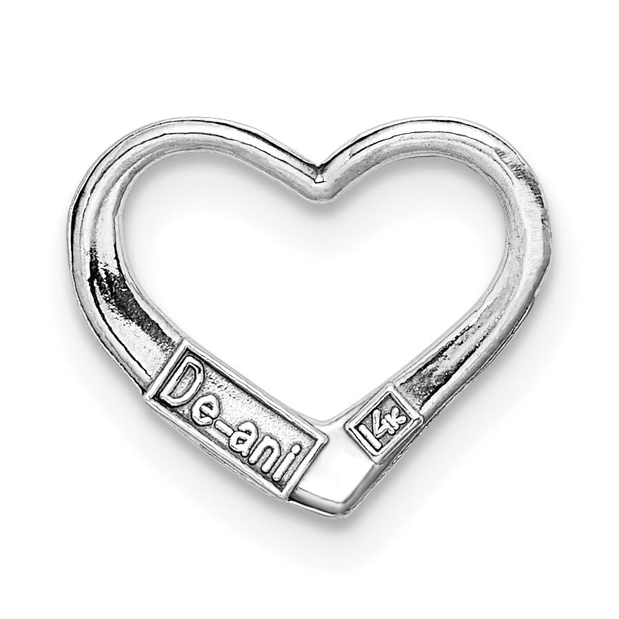14K White Gold 2-D Floating Heart Charm-K7119W
