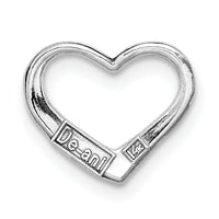 14K White Gold 2-D Floating Heart Charm-K7119W