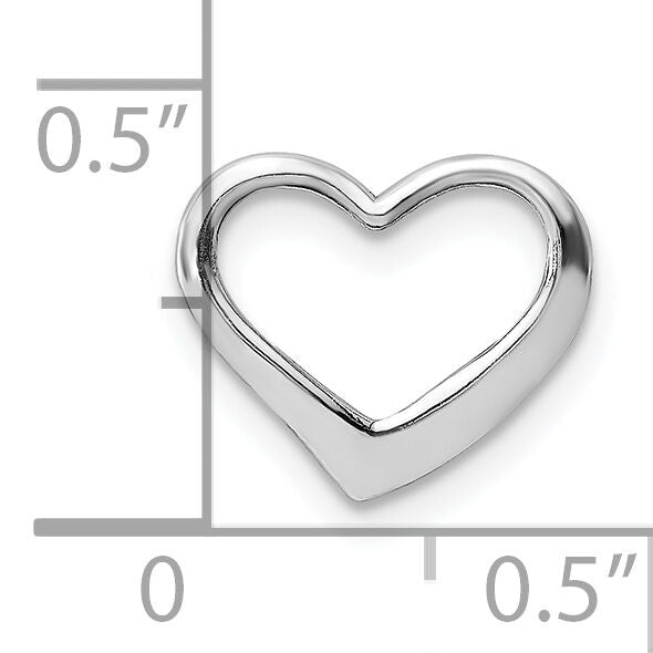 14K White Gold 2-D Floating Heart Charm-K7119W