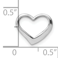 14K White Gold 2-D Floating Heart Charm-K7119W