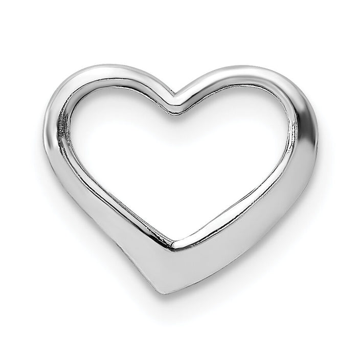 14K White Gold 2-D Floating Heart Charm-K7119W
