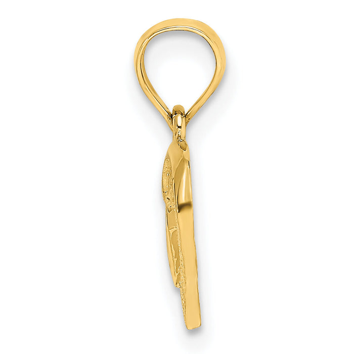 14K Open Mini Heart Charm-K7123