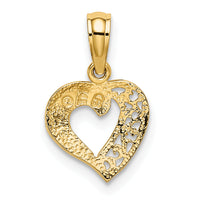 14K Open Mini Heart Charm-K7123