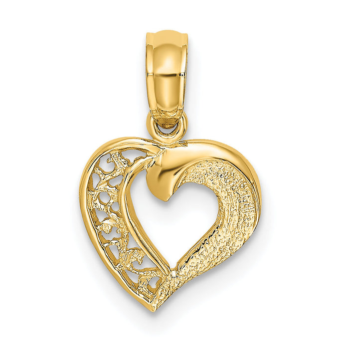 14K Open Mini Heart Charm-K7123