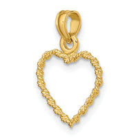 14k 3D Rope Heart Pendant-K7125