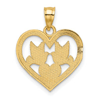 14K Doves In Heart Charm-K7129