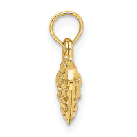14K 3-D Diamond-cut Mini Puffed Heart Charm-K7130