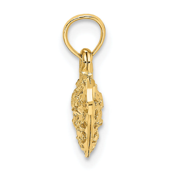 14K 3-D Diamond-cut Mini Puffed Heart Charm-K7130