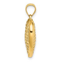 14K 3-D Diamond-cut Puffed Heart Charm-K7132